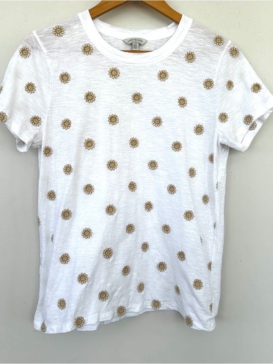 Lucky Brand Tops - Lucky Brand White Tee with  Daisy Embroidery Accents, Cotton